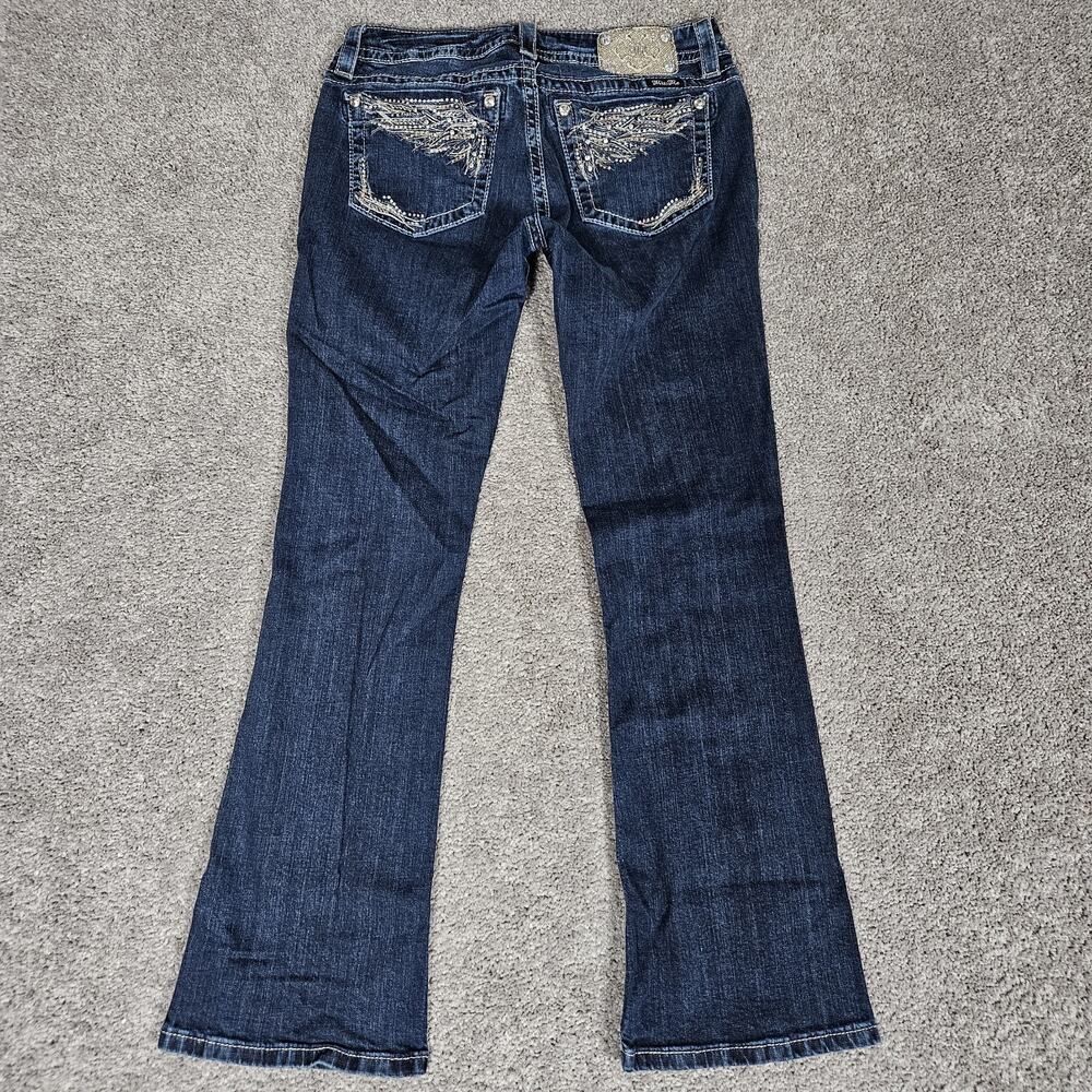 Miss Me Boot Cut Jeans Women's 31 Medium Wash Embellished Rhinestone Pocket